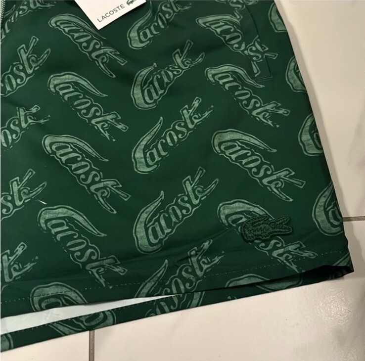Lacoste Men's All Over Swim Shorts Dark Green $90 New thumbnail 2
