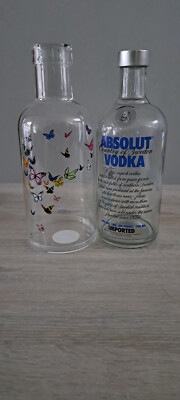 Absolut Vodka Cover Schmetterlinge 700 ml leer SAMMLUNGSAUFLÖSUNG Deko, basteln