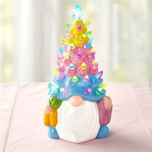 Easter spring decoration with lamp resin rabbit faceless doll dwarf decoration' - Picture 9 of 17