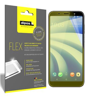 3x HTC U12 Life Schutzfolie Folie, 100% Displayabdeckung, dipos Flex