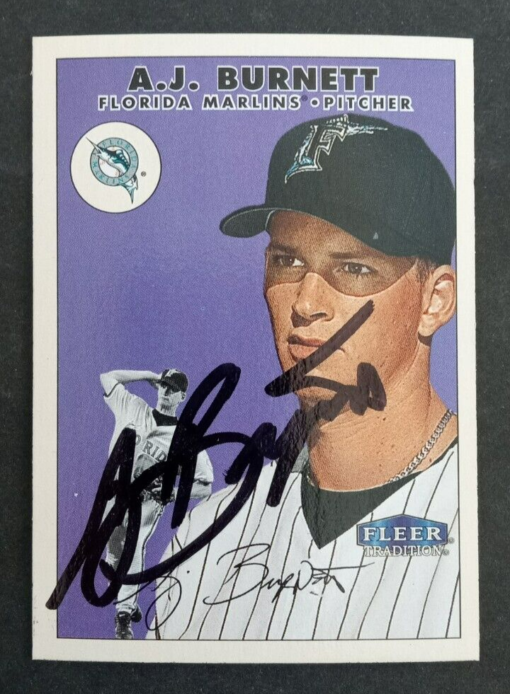 2000-fleer-traditions-signed-a-j-burnett-marlins-176-rookie-ebay