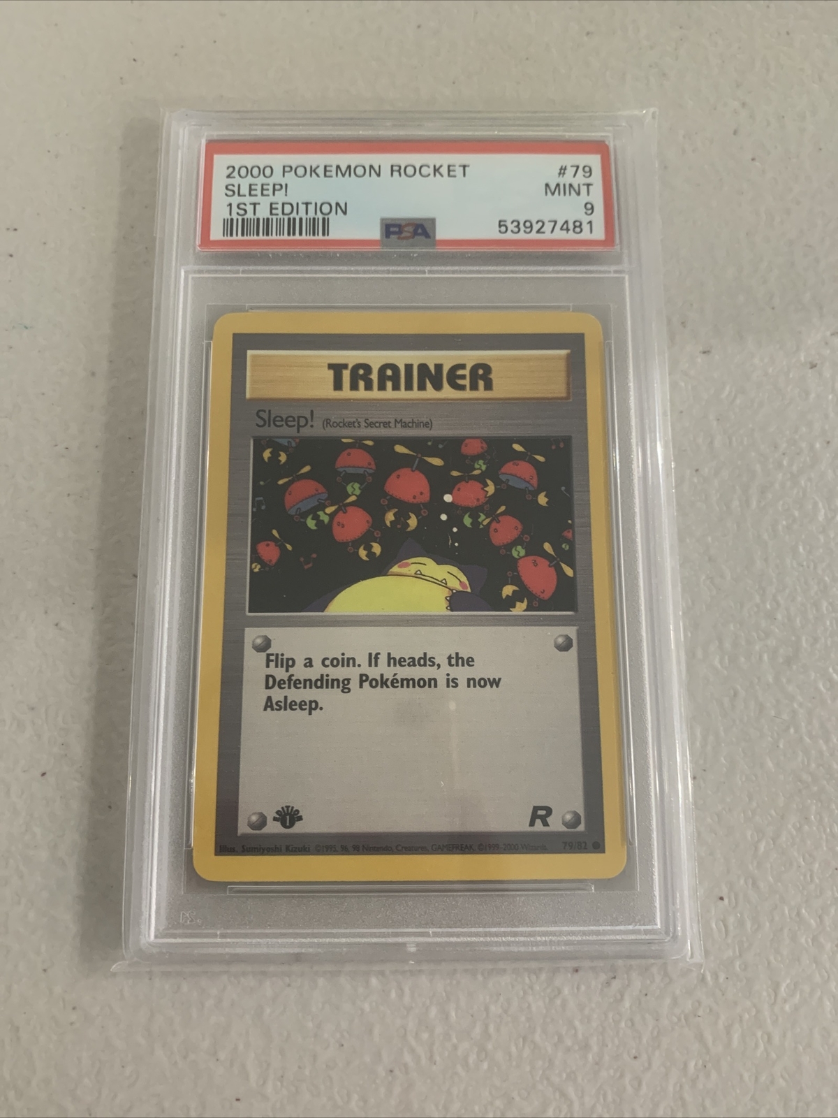 2000 Pokemon Rocket #79 Sleep! Trainer Card 1st Edition PSA 9 MINT