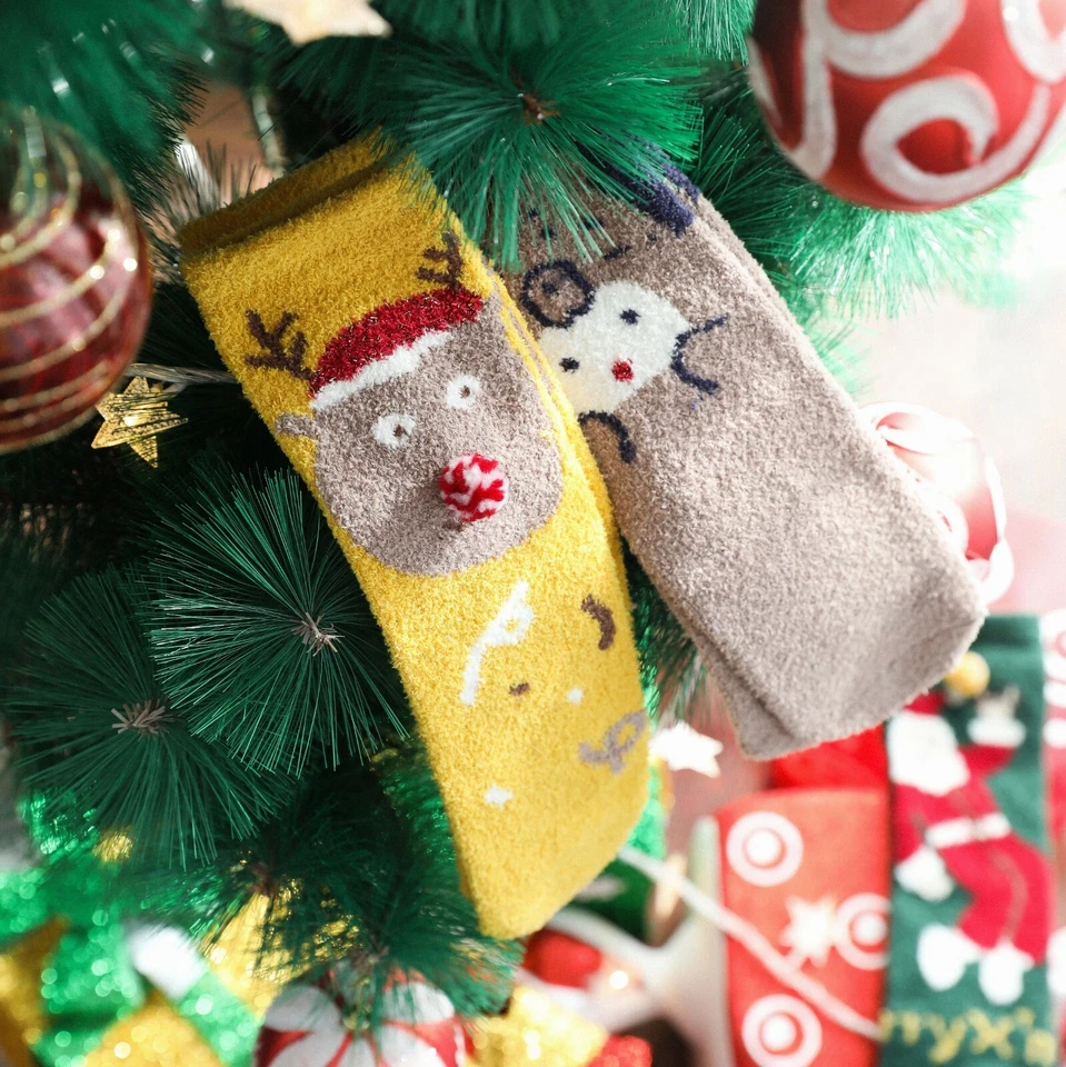 Lote de 4 pares de calcetines de Navidad suaves cálidos para invierno regalo de Navidad EE. UU. Foto 2 de 4