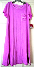 So Crochet Pocket T-Shirt Dress Size XL 14 Short Sleeve Purple New