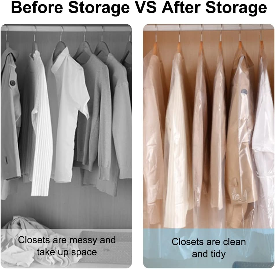 120Pcs 35.5 Inch Plastic Garment Bag Dry Cleaner Bags Clear Plastic Bag