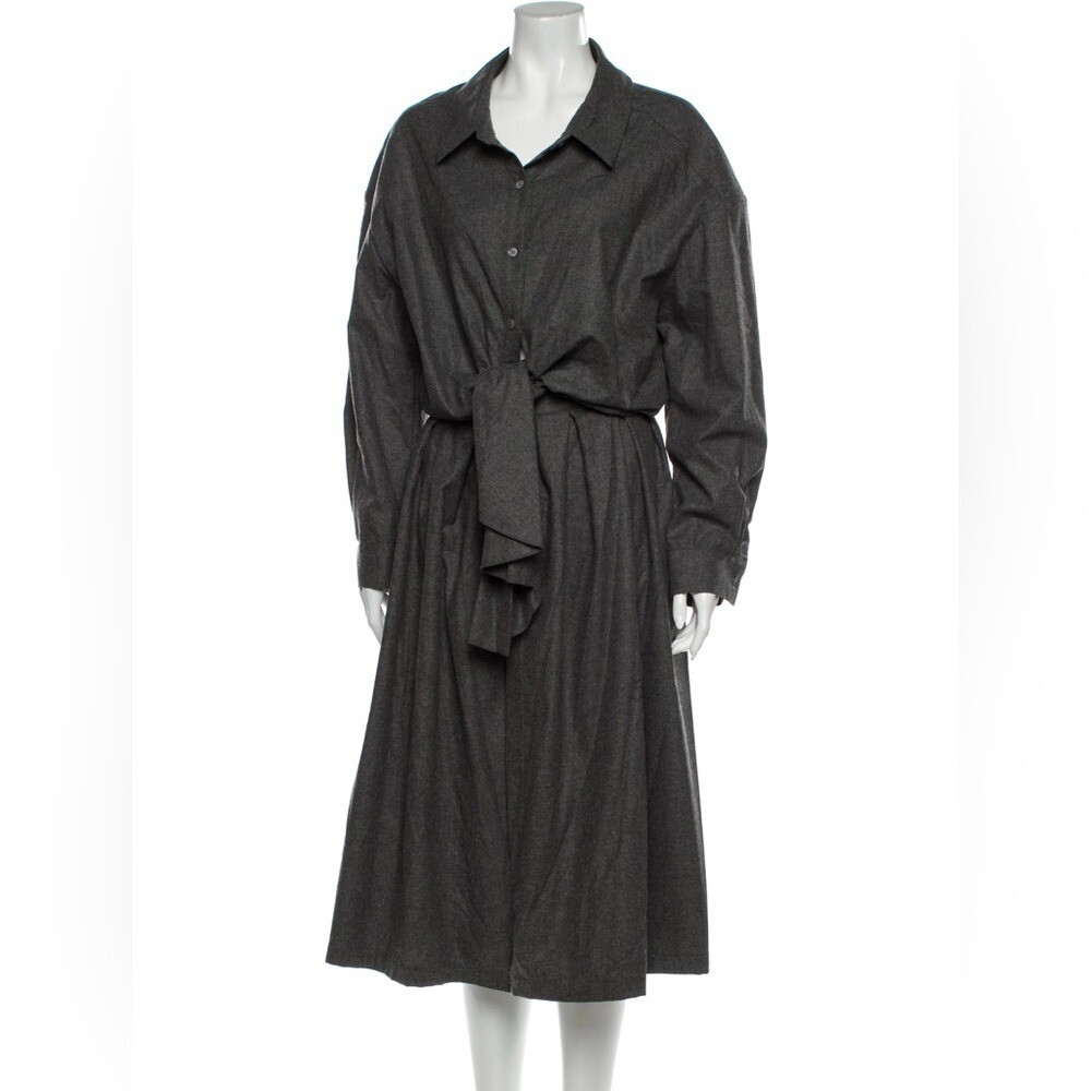 rosie assoulin shirt dress Ask for Directions Shirt Dress in Seersucker Red/Brown/White Plaid / 2
