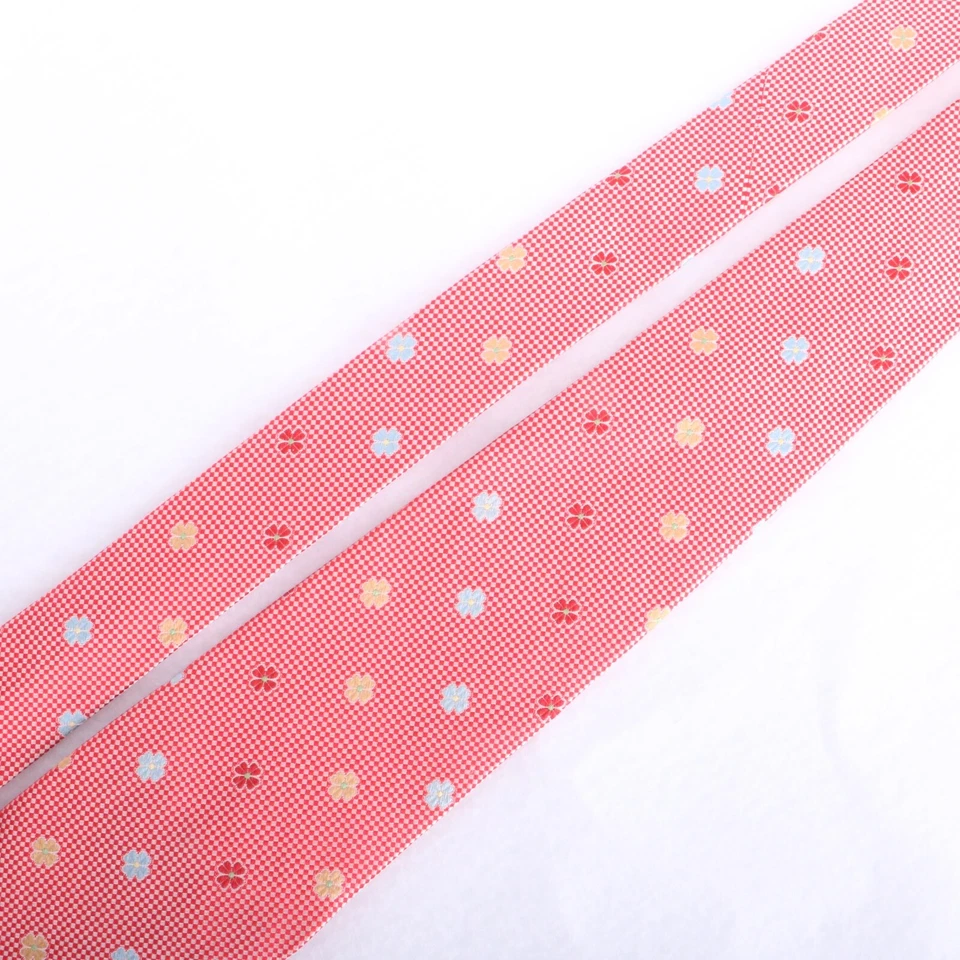 Corbata de seda Jos A Bank a cuadros flores corbata roja Foto 3 de 4