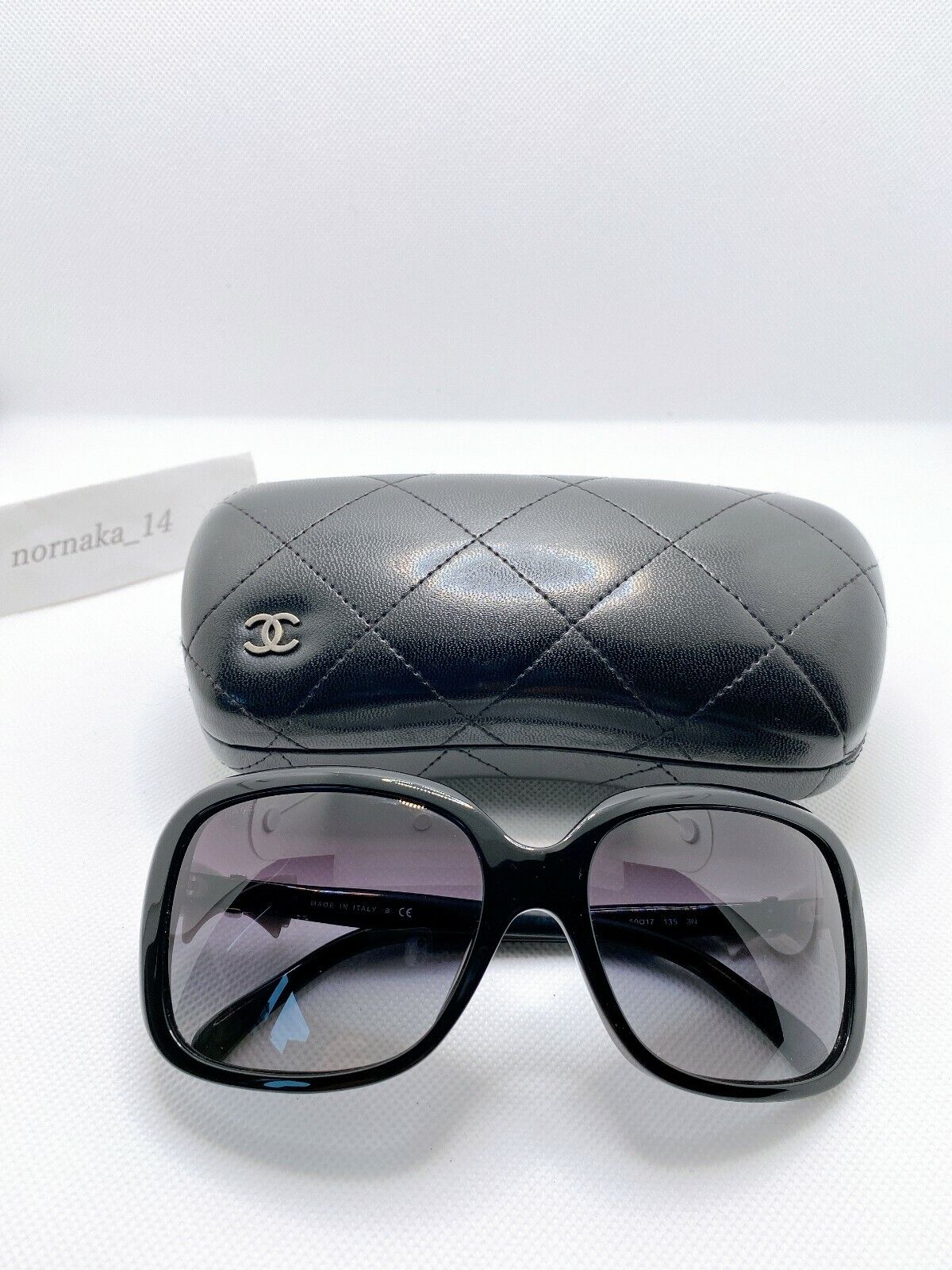 Near MINT CHANEL COCO Logos CC 5171-A Bow White Sunglasses with Case