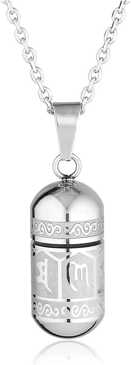 Cremation Jewellery Stainless Steel Cylinder Bullet Urn Necklace for Ashes