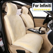 Fluffy Fuzzy Sheepskin Car Seat Covers For Infiniti Soft Cozy Fur Wool Interior