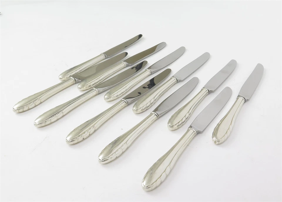 Juego lírico de 14 cuchillos de cena huecos modernos GORHAM mango de plata de ley 8,75" Foto 2 de 4