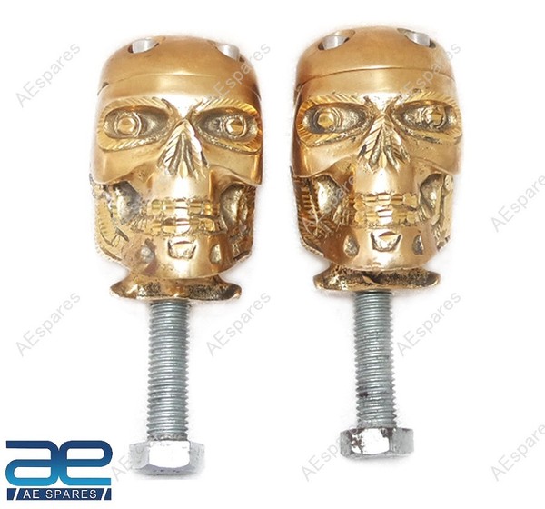 "Skull Custom Messing Old School 7/8\" LenkererhöHungen FüR Harley Bobber Chopper"-image