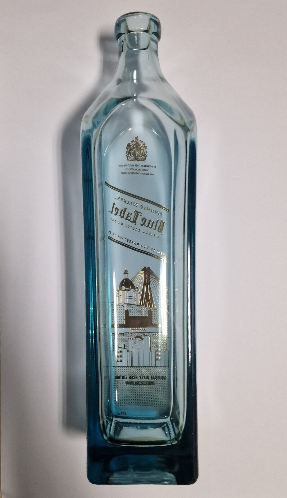 Empty Johnnie Walker BLUE LABEL Mumbai Duty Free Exclusive 1L Bottle