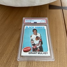 1975 TOPPS #272 GRANT MULVEY RC BLACK HAWKS PSA 6 ROOKIE CARD