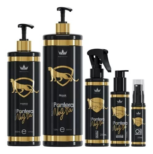 Pantera Negra Gold - Straight Hair Complete Kit 5 Items - Ana Paula Carvalho