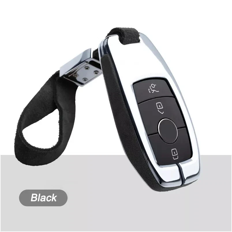 Funda para llave de coche de aleación de cuero gamuza para Mercedes Benz E63S AMG Clase E W213 Foto 4 de 4
