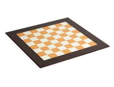 18'' Brown & White Faux Leatherette Chess Board 1 3/4'' Reinforced With MDF New