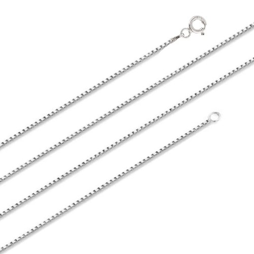 Women's Womens Silver Chain Necklace 925 Sterling Silver 1.1MM Box