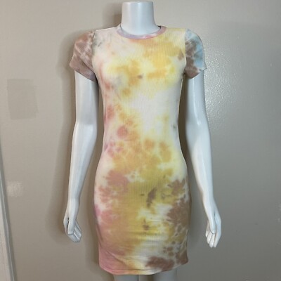 jcpenney bodycon dresses Tie Dye Bodycon Mini Dress Women Grunge Vintage Drawstring Sleeveless main image 0
