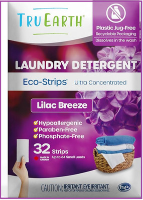 Tru Earth Hypoallergenic Biodegradable Laundry Detergent Sheet Lilac Breeze 32ct