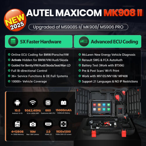 Autel MaxiSys MK908 II As MS908S PRO II Elite ECU Coding Diagnostic Scanner 2025 - Picture 3 of 15
