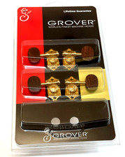 Grover Gold w/Rosewood Button Sta-Tite 18:1 Geared Ukulele Tuners U98-18GR