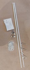Laura Ashley 2.4m White 19mm Metal Curtain Pole  Vivienne Glass Finials Kit