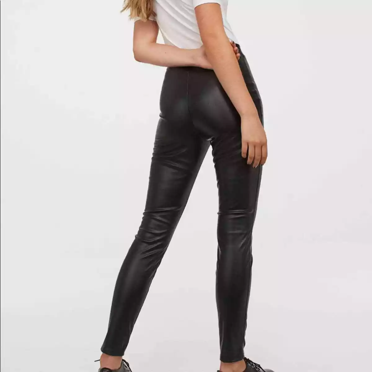 H&M Faux Leather Leggings Size Large NIP