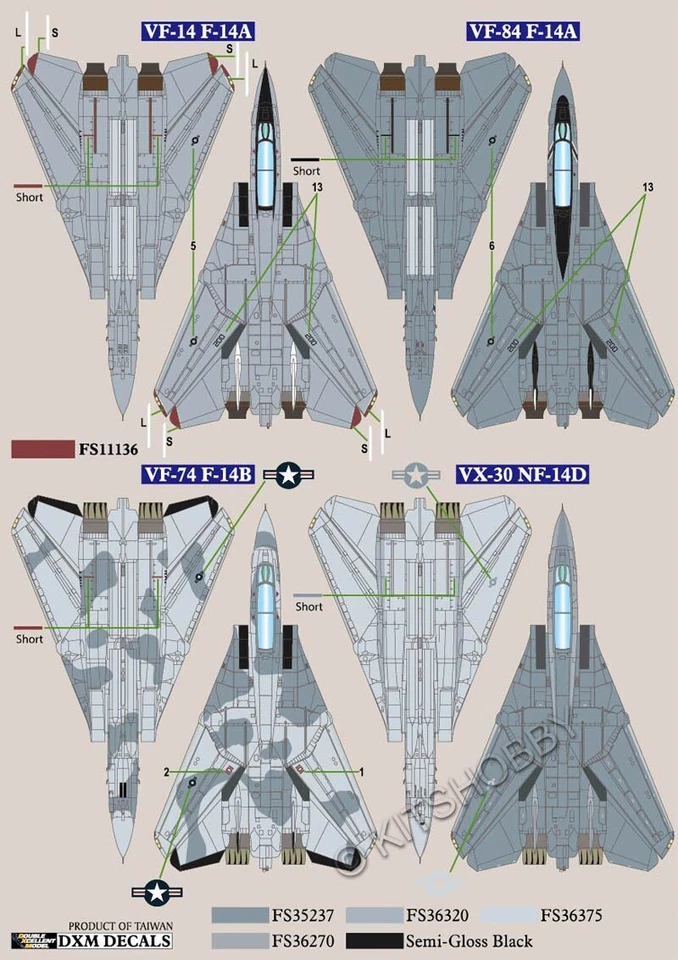 DXM decal 1/48 USN F-14 Tomcat Collection 2 (VF-14 / VF-84 / VF-74 / VX-30) - Image 3 of 4