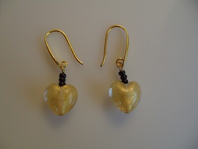 Earrings IN Original Muranoglas Jewelry Murano Glass Heart Handmade Unique