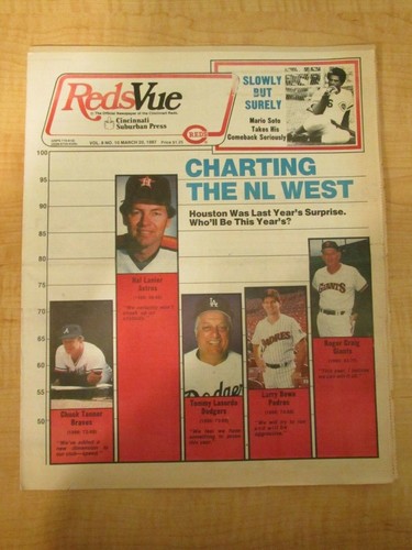 1987 Reds Vue Magazine Cincinnati Red's Uniforms 1869-1972 March 20 Vol. 8 No.10 - Picture 2 of 8