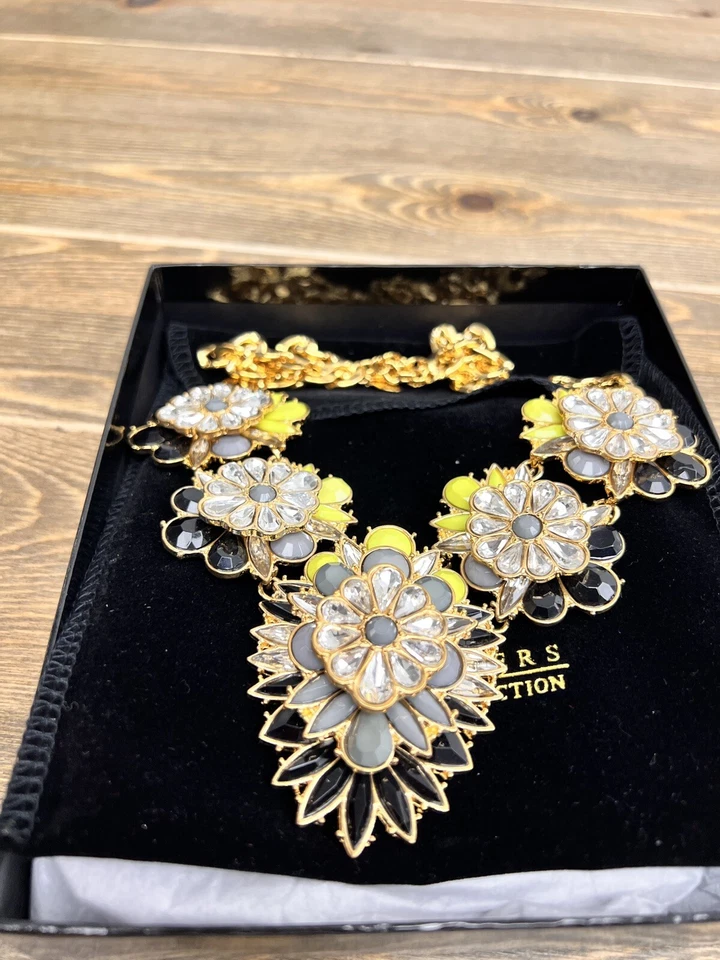 Joan Rivers QVC Grueso Distintivo Collar Estrás Floral Joyería Foto 2 de 4