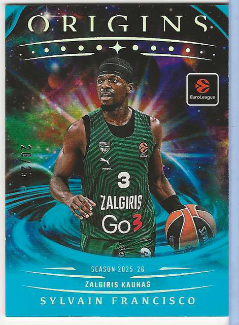 2025 26 Origins Euroleague Sylvain Francisco Blue Origins #20/25 Zalgiris Kaunas