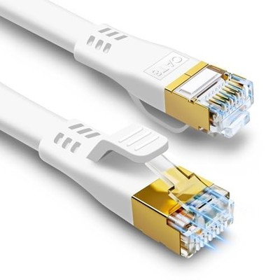 CAT 8 Ethernet Kabel 6m, 40Gbps 2000MHz High Speed Internet LAN Kabel, Fla