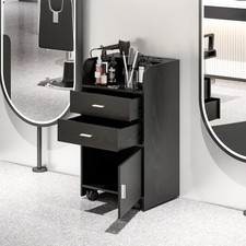 Locking Salon Trolley Storage Cart Beauty Hair Dryer Holder Stylist Equipment