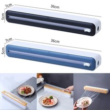 Food Film Dispenser Magnetic Plastic Wrap Dispenser with Cutter Storage Box Alum