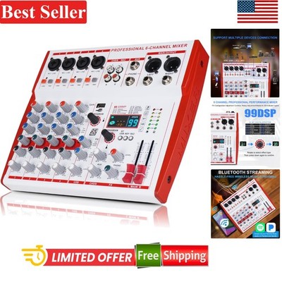 6 Channel DJ Audio Mixer Portable Controller with DSP 99 Effects for Streaming