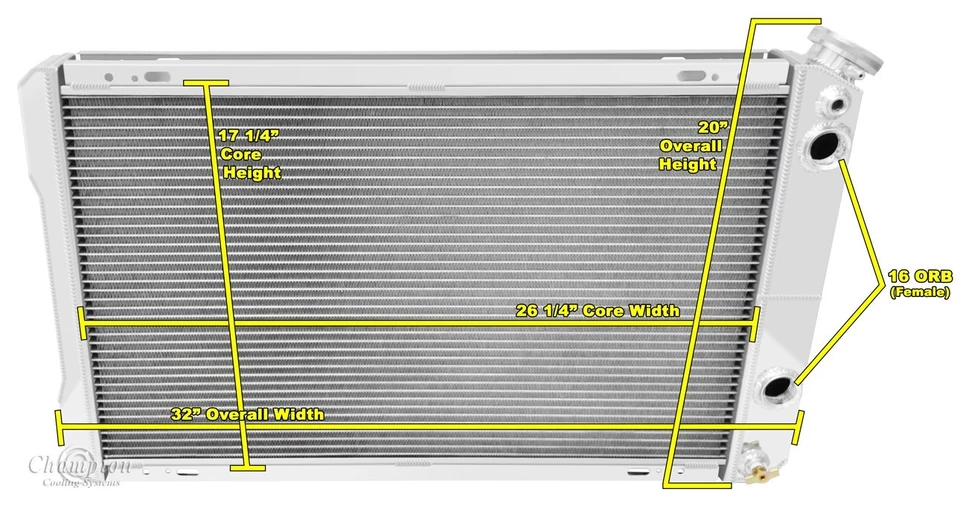 CAMPEÓN CUBIERTA RADIADOR 3 FILAS Y VENTILADORES 12" CHEVY CAMARO LS 1982-92 INTERCAMBIO DOBLE PASO Foto 3 de 4