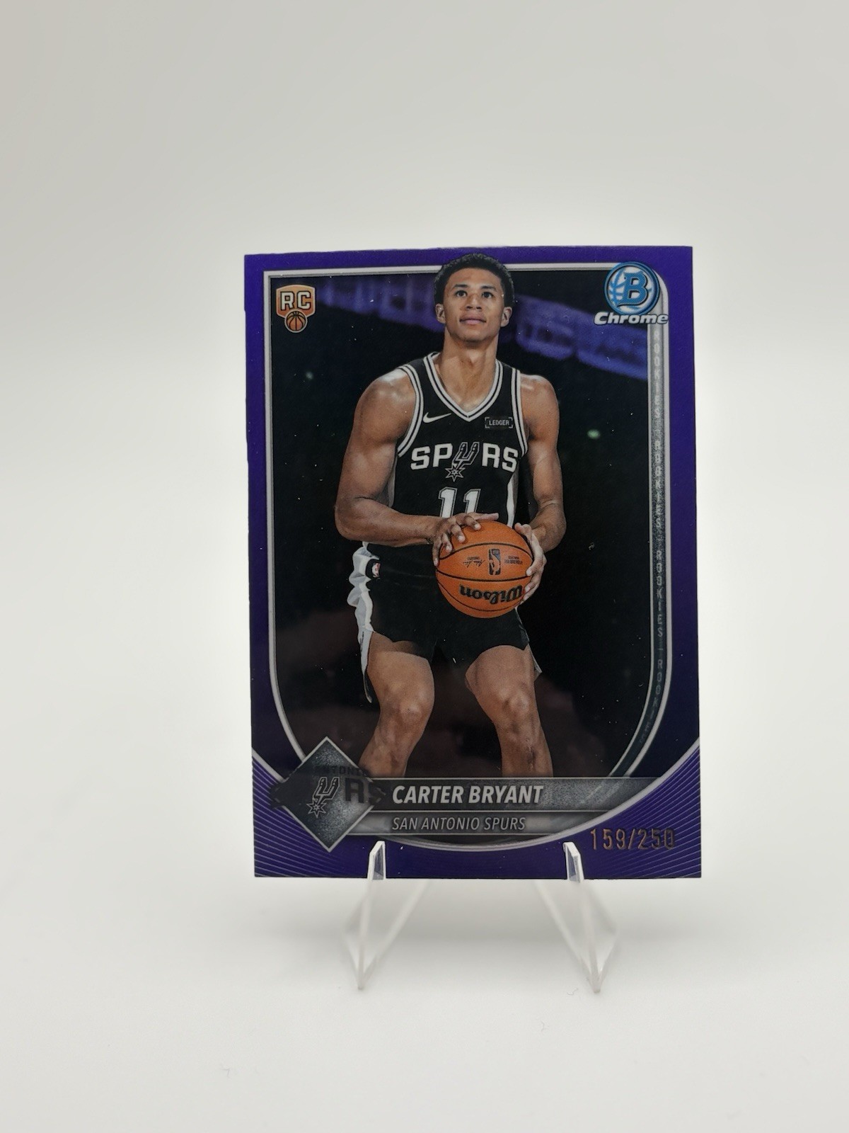 2025 Bowman Chrome Carter Bryant RC Purple /250 #BCV-14 Spurs Rookie
