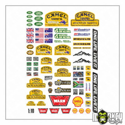 Camel Trophy RC Offroad Aufkleber Set 1:10 Land Rover Crawler Trophy
