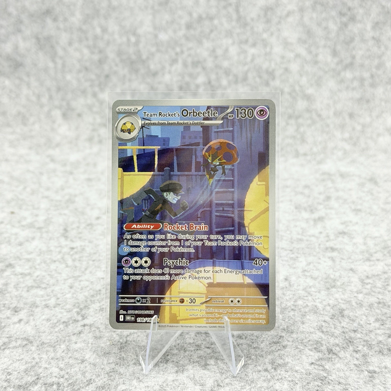 Team Rocket's Orbeetle 198/182 Illustration Rare Full Art Destined Rival Pokemon