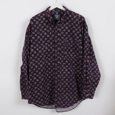 Vintage 80s 90s CHAPS Ralph Lauren Men's All Over Print Button Long Sleeve Shirt