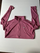 Under Armour HeatGear Women's Pink XL 1/4 Zip Mock Neck Long Sleeve Pullover