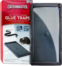 Rat, Snake and Mouse Traps 10Pk, Large Bulk Glue Rat Traps for Home, Adhesive Pl