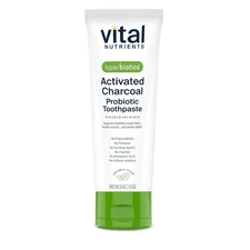 Vital Nutrients Activated Charcoal Probiotic Toothpaste | Fluoride Free Tooth...