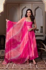 Designer Pink Anarkali Gown Indian Wedding Party Wear Outfit Traditional Wear