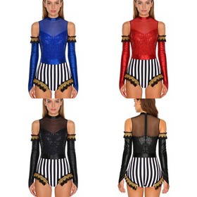 Women Bodysuit Tights Jumpsuits Fringed Rompers Circus Coveralls Acrobat Set