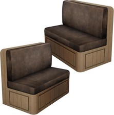 Leather Look RV Dinette Cushion Covers, Stretch Camper Cushion Slipcovers for...