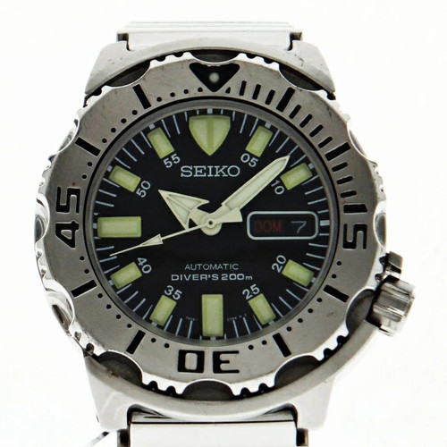 Seiko Diver's Black Monster SKX779 Automatic Diver Watch SS #S520094