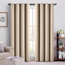 Image of THERMAL BLACKOUT CURTAINS READY MADE EYELET RING TOP WITH 2 TIE BACK